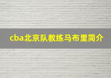 cba北京队教练马布里简介