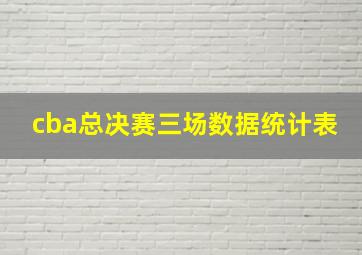 cba总决赛三场数据统计表