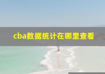 cba数据统计在哪里查看