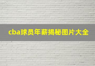 cba球员年薪揭秘图片大全