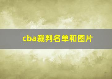 cba裁判名单和图片