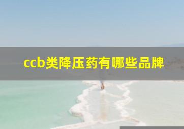 ccb类降压药有哪些品牌