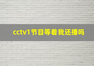 cctv1节目等着我还播吗