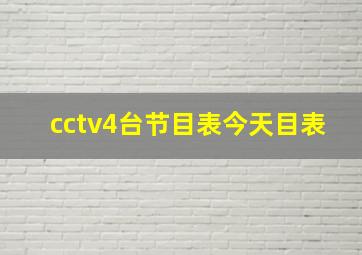 cctv4台节目表今天目表