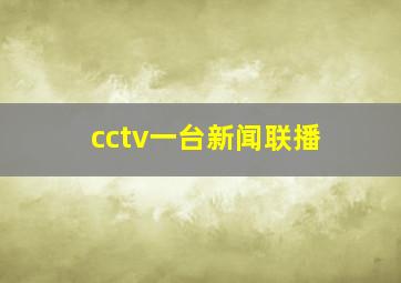 cctv一台新闻联播