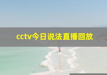 cctv今日说法直播回放