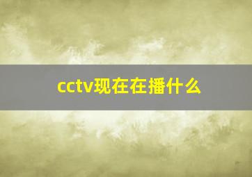 cctv现在在播什么