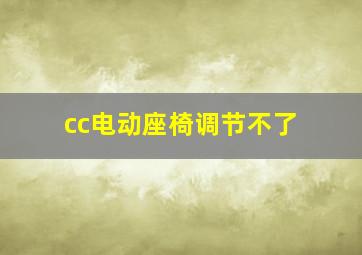 cc电动座椅调节不了