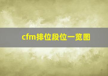 cfm排位段位一览图