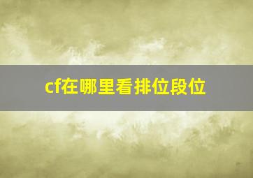 cf在哪里看排位段位