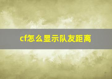 cf怎么显示队友距离