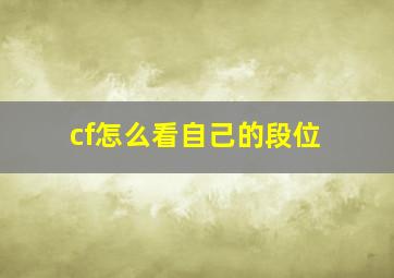 cf怎么看自己的段位