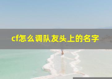 cf怎么调队友头上的名字