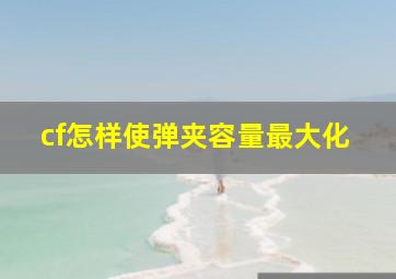 cf怎样使弹夹容量最大化