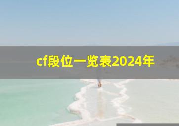 cf段位一览表2024年