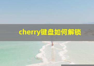 cherry键盘如何解锁