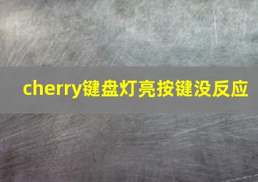 cherry键盘灯亮按键没反应