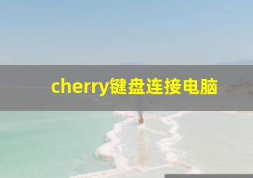 cherry键盘连接电脑