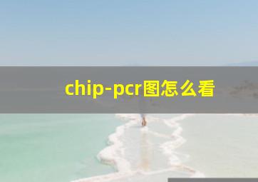 chip-pcr图怎么看