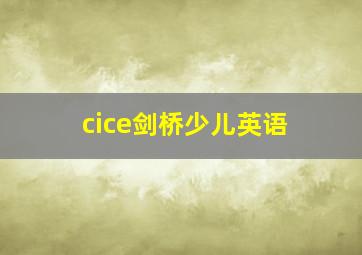 cice剑桥少儿英语