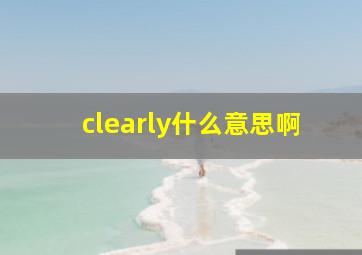 clearly什么意思啊