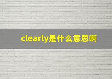 clearly是什么意思啊