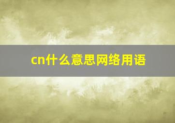 cn什么意思网络用语