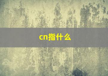 cn指什么