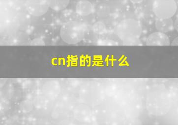 cn指的是什么