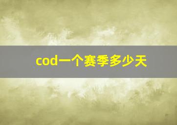 cod一个赛季多少天