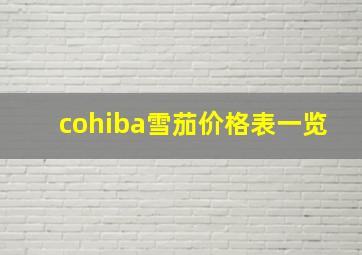 cohiba雪茄价格表一览