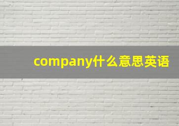 company什么意思英语