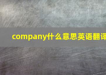 company什么意思英语翻译