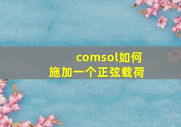 comsol如何施加一个正弦载荷