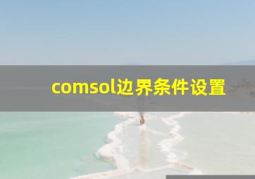 comsol边界条件设置