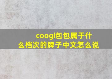 coogi包包属于什么档次的牌子中文怎么说