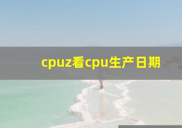 cpuz看cpu生产日期