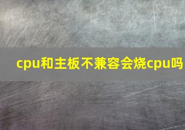 cpu和主板不兼容会烧cpu吗