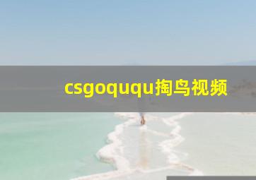 csgoququ掏鸟视频