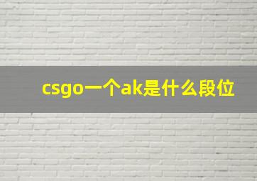 csgo一个ak是什么段位