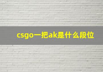 csgo一把ak是什么段位