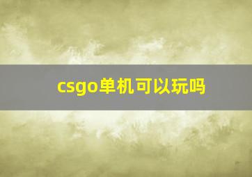 csgo单机可以玩吗