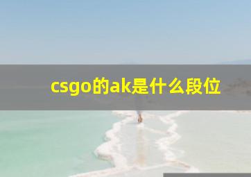 csgo的ak是什么段位