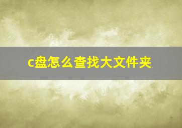 c盘怎么查找大文件夹