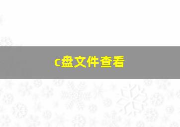 c盘文件查看