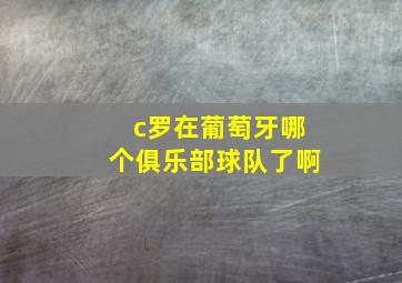 c罗在葡萄牙哪个俱乐部球队了啊