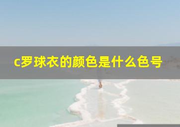 c罗球衣的颜色是什么色号