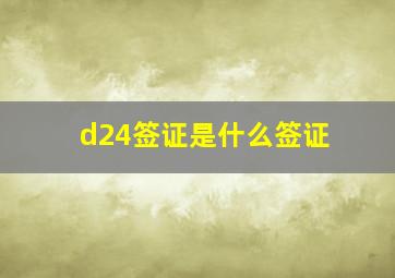 d24签证是什么签证