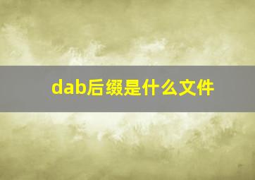 dab后缀是什么文件