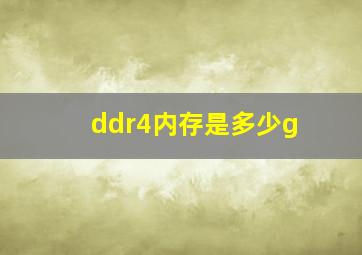 ddr4内存是多少g